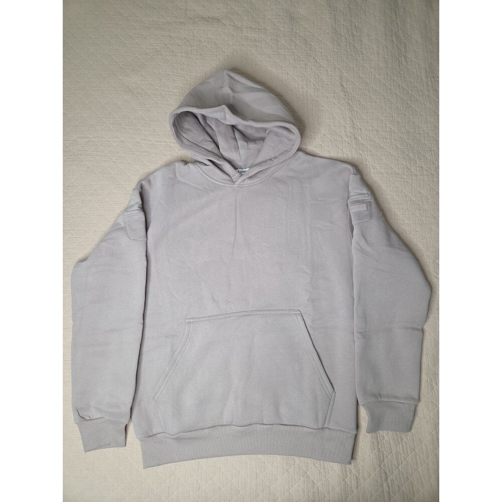 COMFRT Travel Essentials Hoodie Bark Cream Size M Oversized 5 Zip Pockets NEW